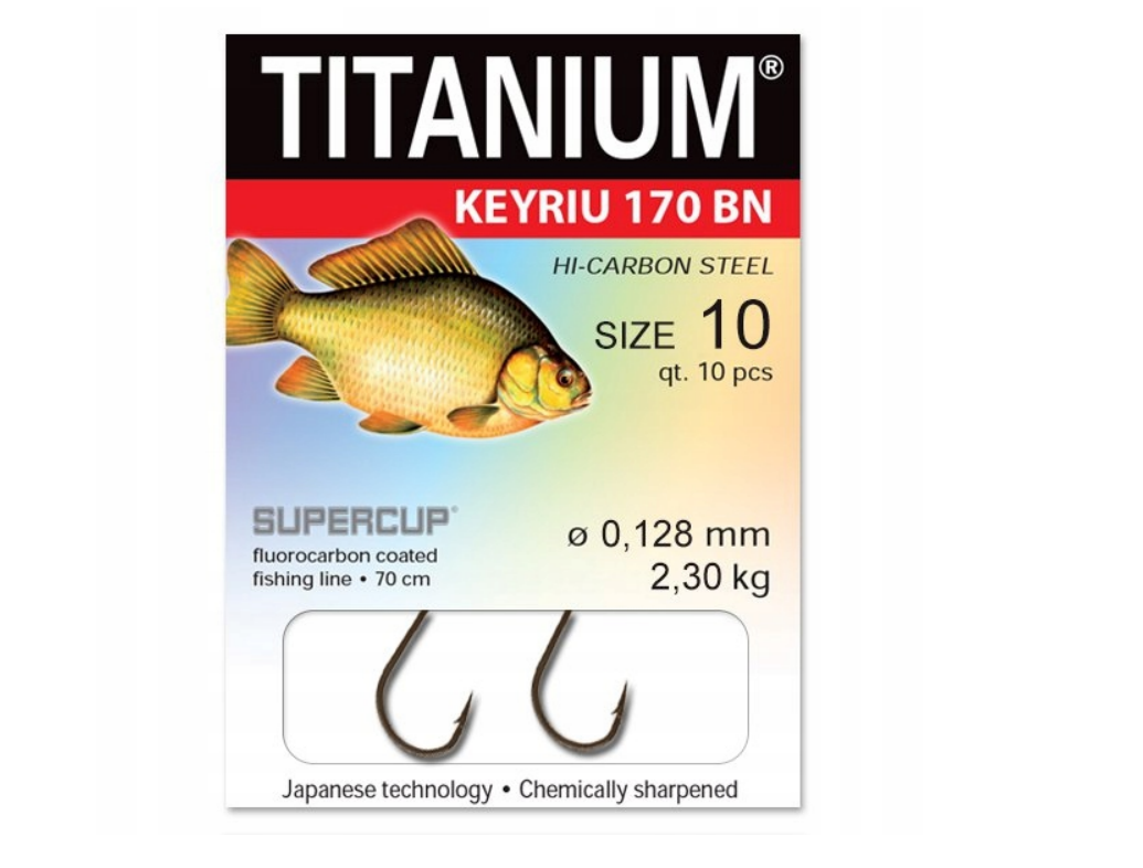Haczyki z przyponem karaś nr 10 Robinson Titanium